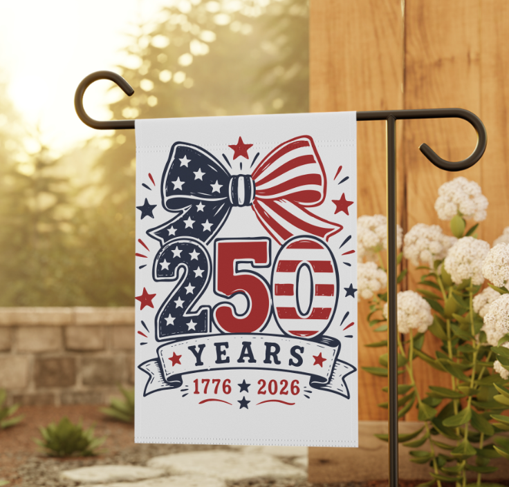America 250 Eagle Garden Flag - Patriotic 250 Years Outdoor House Banner