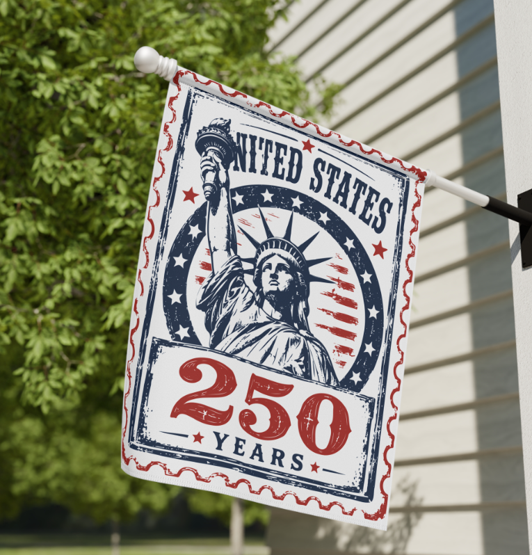 America 250 Eagle Garden Flag - Patriotic 250 Years Outdoor House Banner