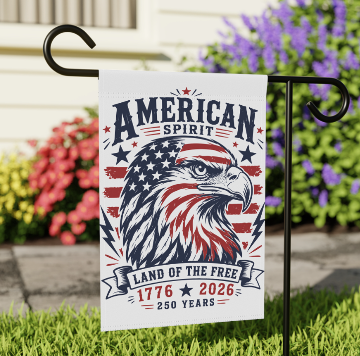 America 250 Eagle Garden Flag - Patriotic 250 Years Outdoor House Banner