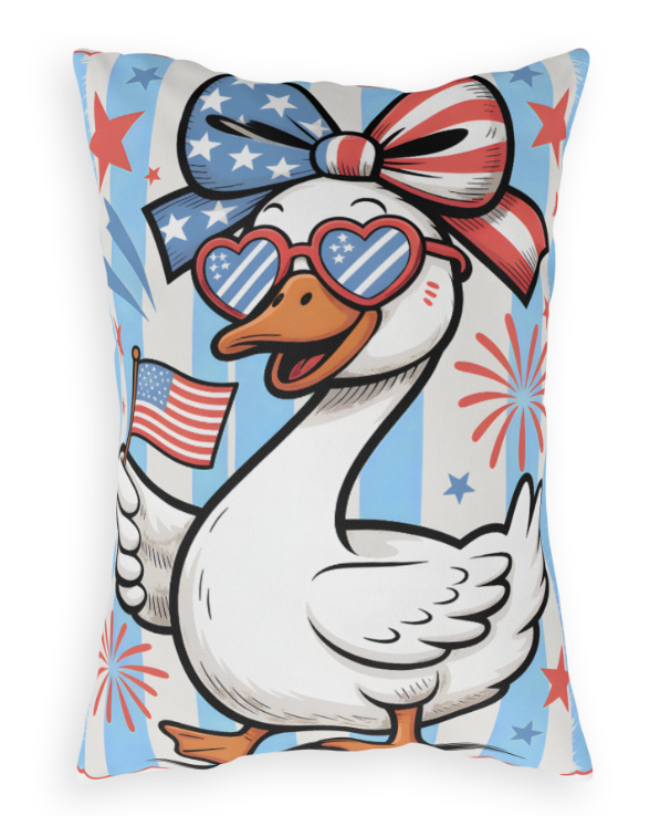 Patriotic Americana Throw Pillow  - 4th of July Outdoor Pillow