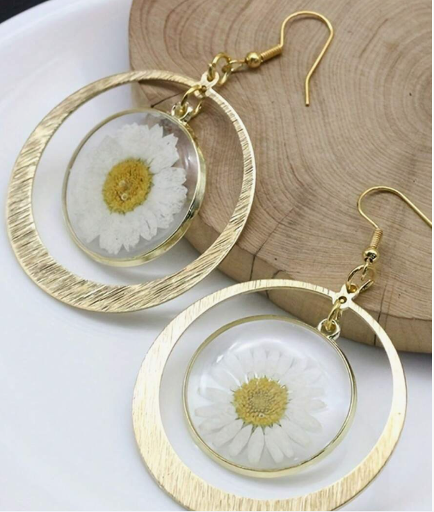 Meadow Bloom Pressed Flower Earrings