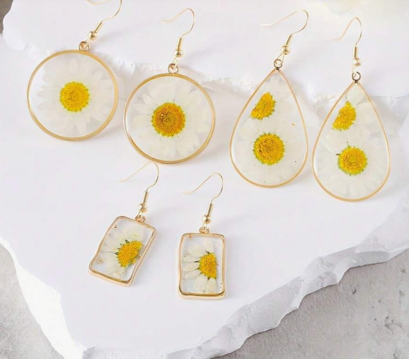 Meadow Bloom Pressed Flower Earrings