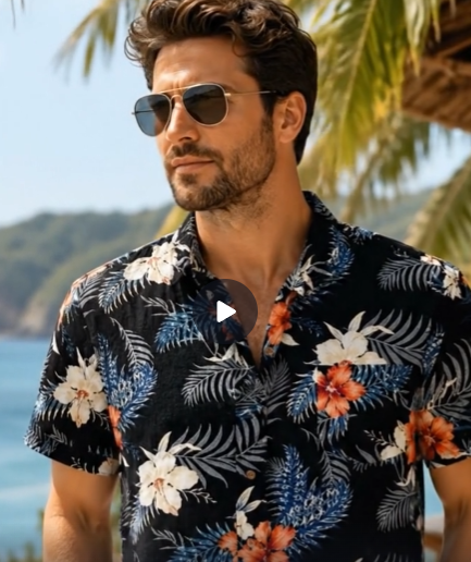 Coastal Escape Printed Button-Down Shirt