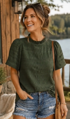 The Evergreen V-Neck Blouse for Women