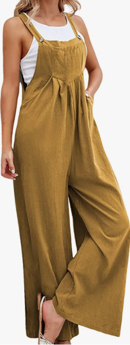Women’s Linen Blend Wide Leg Jumpsuit – Wanderlight Collection