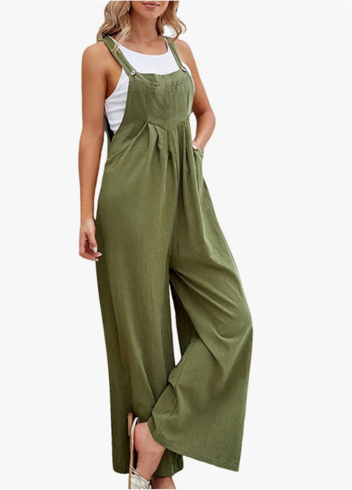 Women’s Linen Blend Wide Leg Jumpsuit – Wanderlight Collection