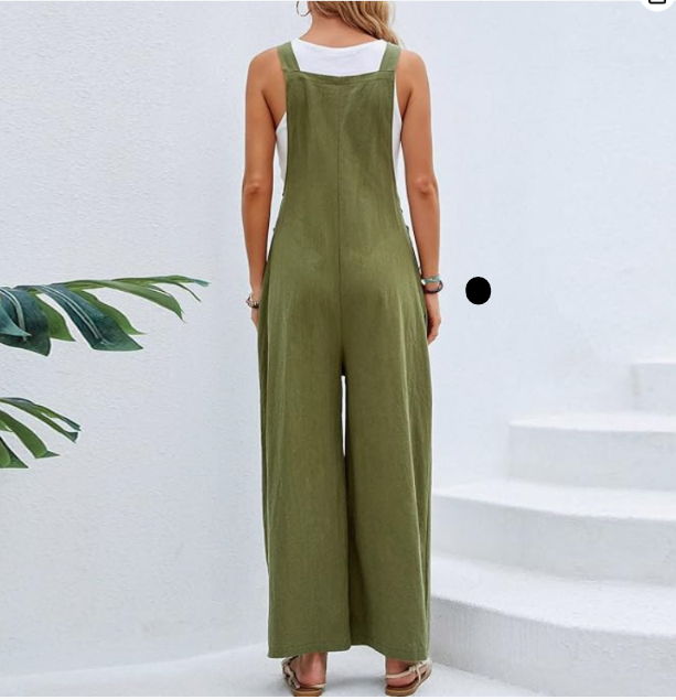 Women’s Linen Blend Wide Leg Jumpsuit – Wanderlight Collection