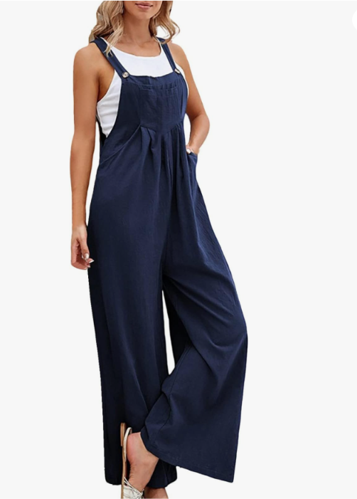 Women’s Linen Blend Wide Leg Jumpsuit – Wanderlight Collection