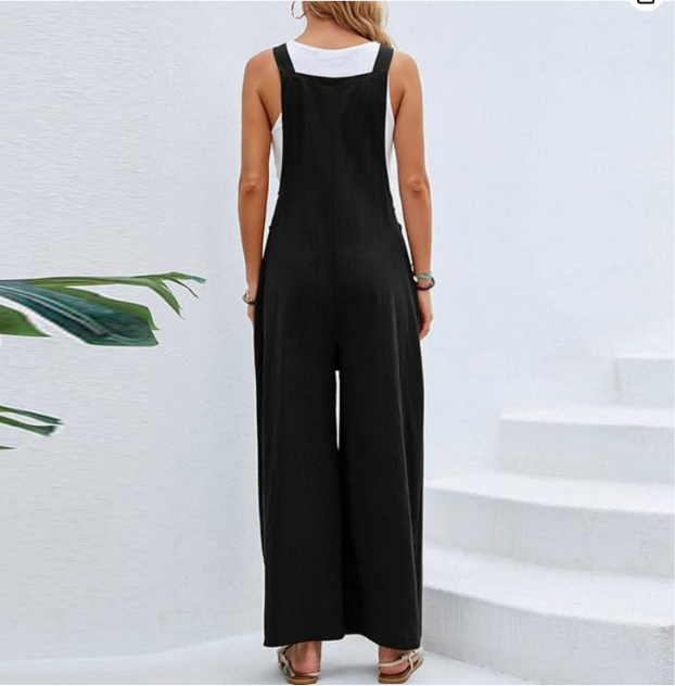Women’s Linen Blend Wide Leg Jumpsuit – Wanderlight Collection