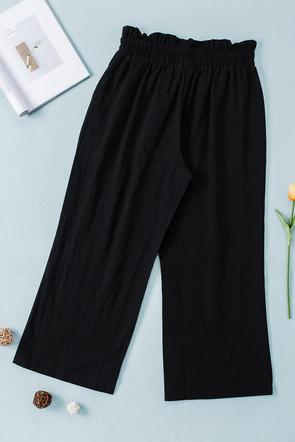 Everyday Ease Trousers — Cropped Drawstring Straight-Leg Pants