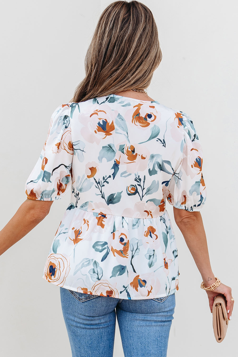 Wildflower Baby~doll Blouse — Floral Puff Sleeve Top