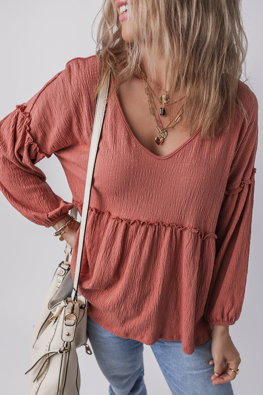 The Crimson Willow Blouse for Women