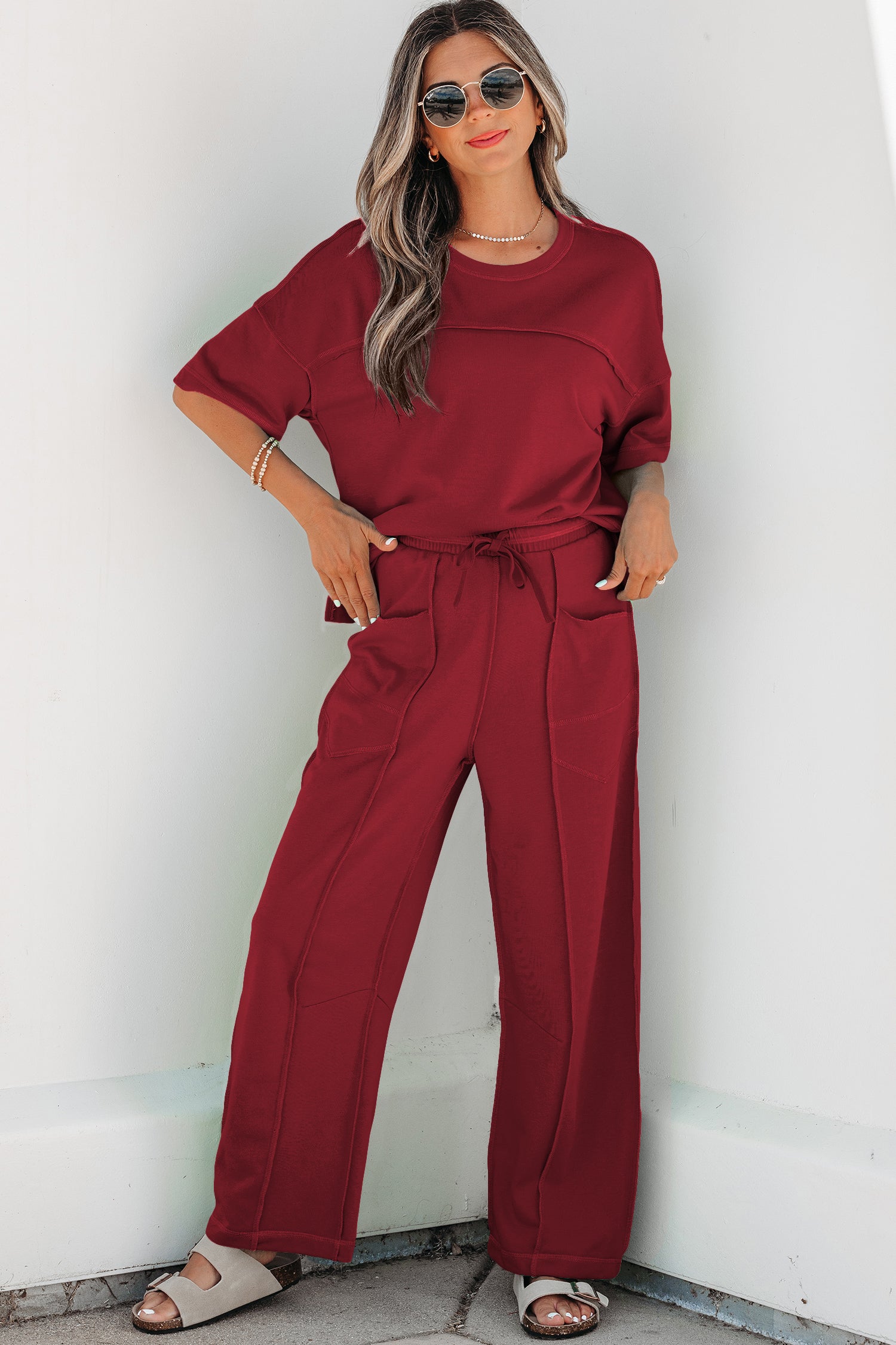 The Morning Meadow Boxy Tee and Barrel Lounge Set for Women