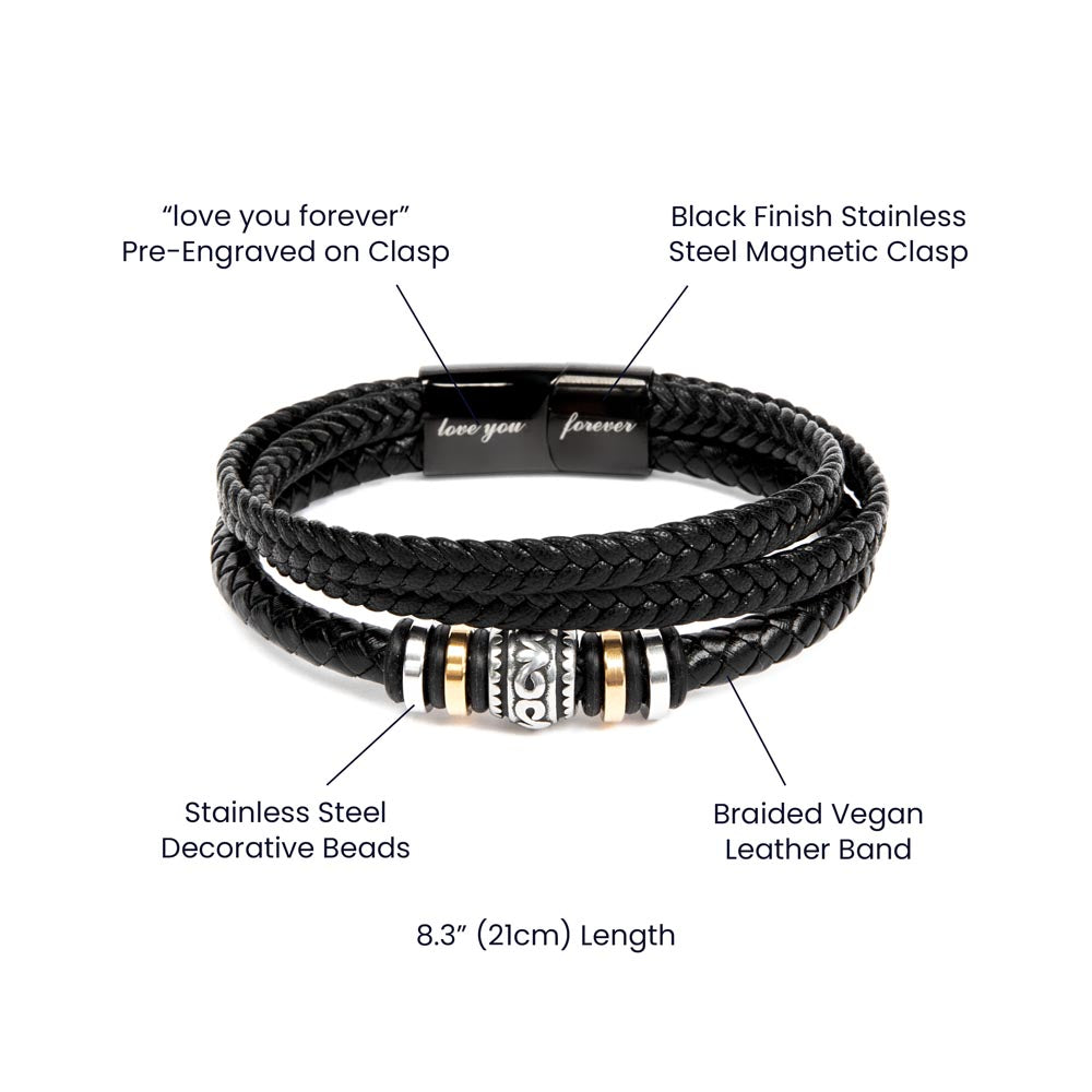 Love You Forever - Men's Leather Bracelet