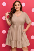 Women’s Textured Ruffle Dress – Graceful Comfort Collection
