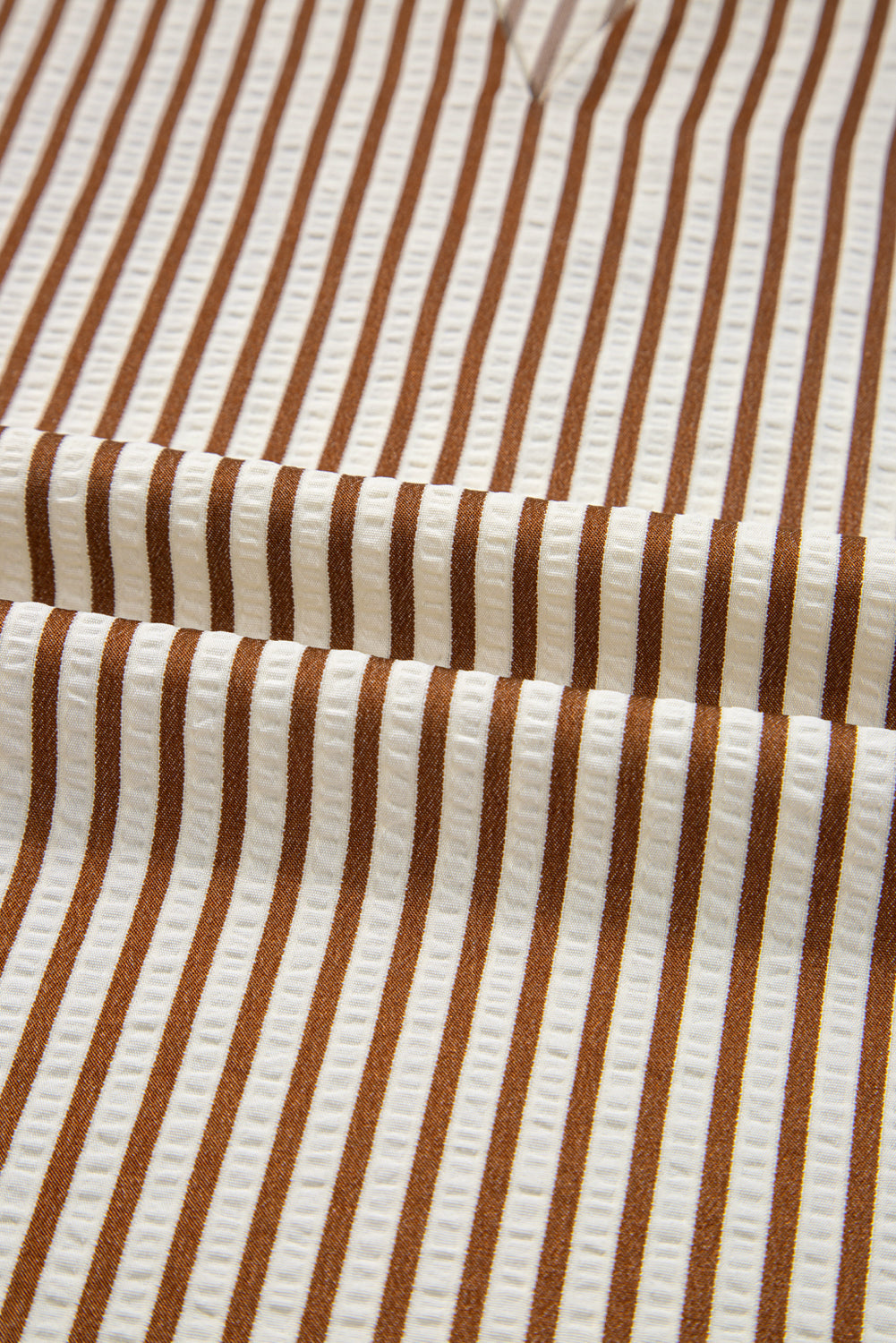 Blair Seersucker Blouse — Tie-Cuff Stripe Top