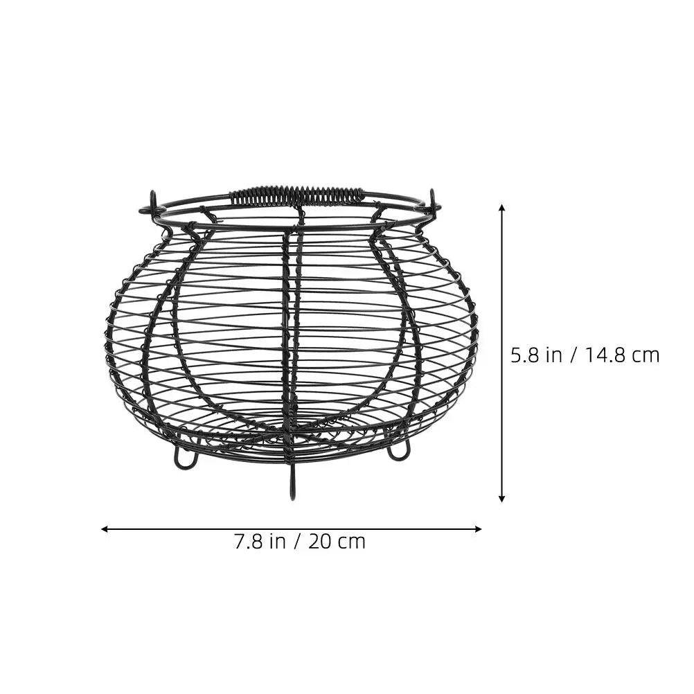 White/ Black Vintage Wire Egg Basket