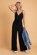 Solstice Drawstring Jumpsuit — Wide-Leg Spaghetti Strap One-Piece