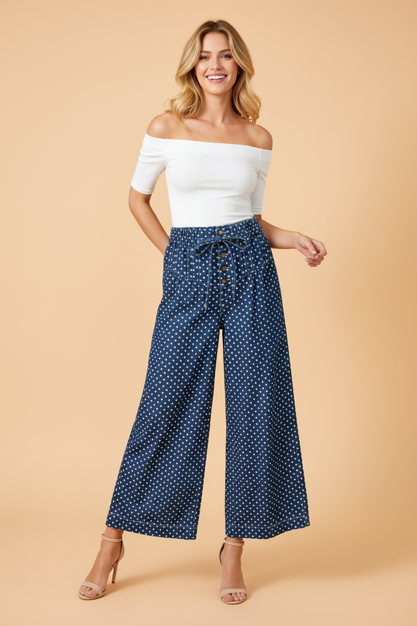 Willow Dot Wide Leg Jeans