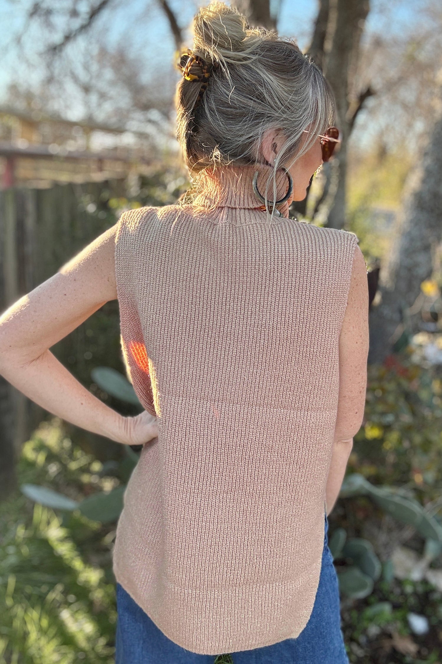The Chalet Sleeveless High Neck Knit Wool Sweater for Women