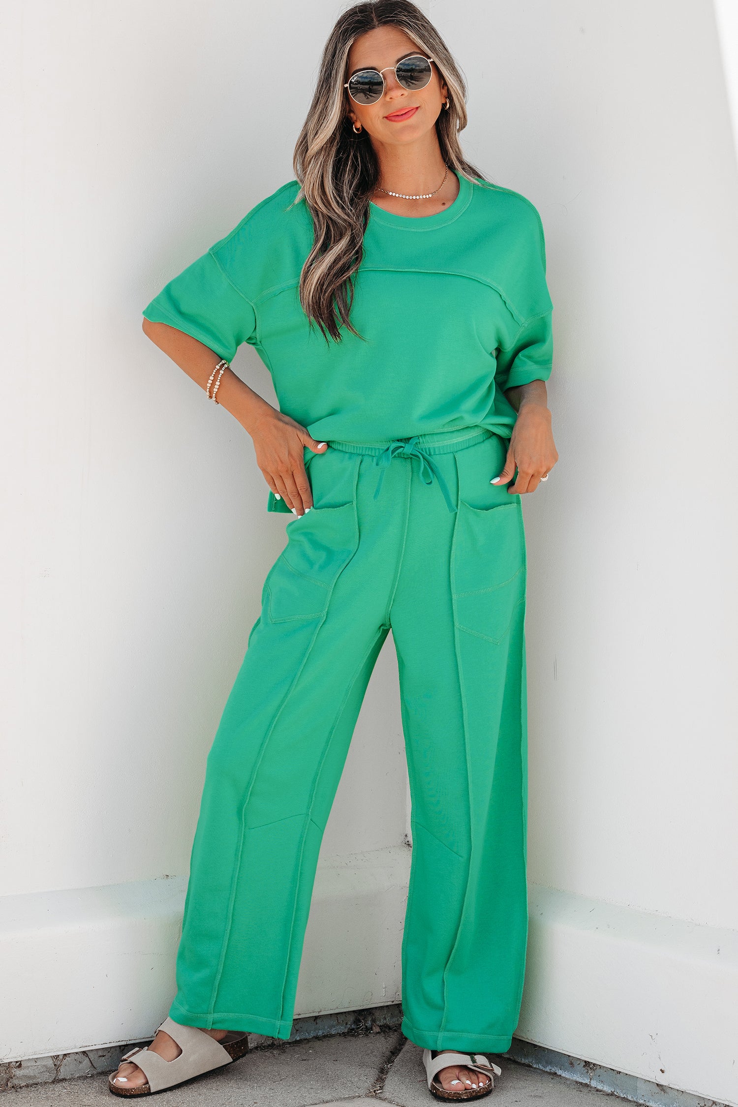 The Morning Meadow Boxy Tee and Barrel Lounge Set for Women