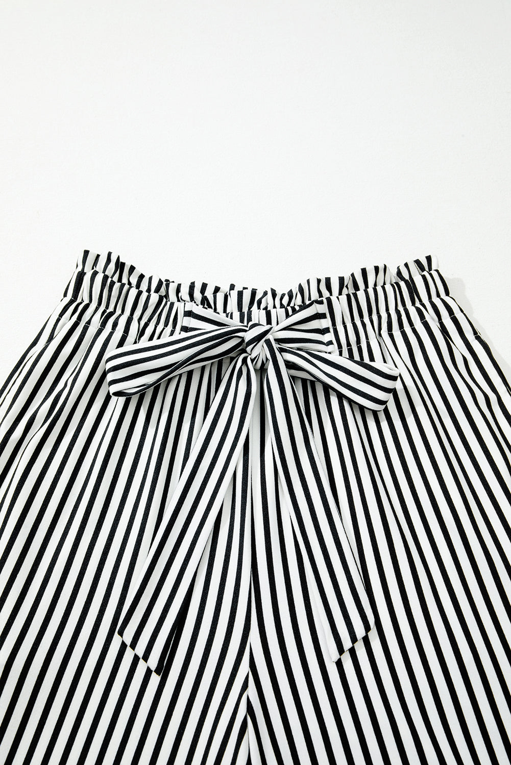 Harbor Stripe ~ Tied High Waist Straight Leg Pants