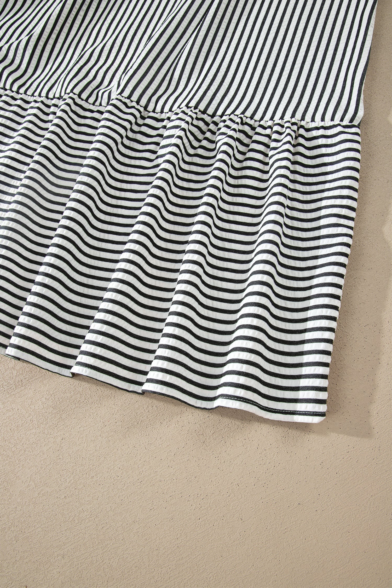 Harbor Stripe Maxi Dress — Tiered V-Neck Dress