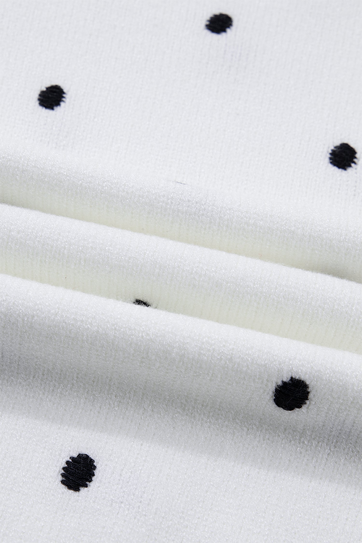 Polka Dot Bubble Short Sleeve Sweater ~ B & W