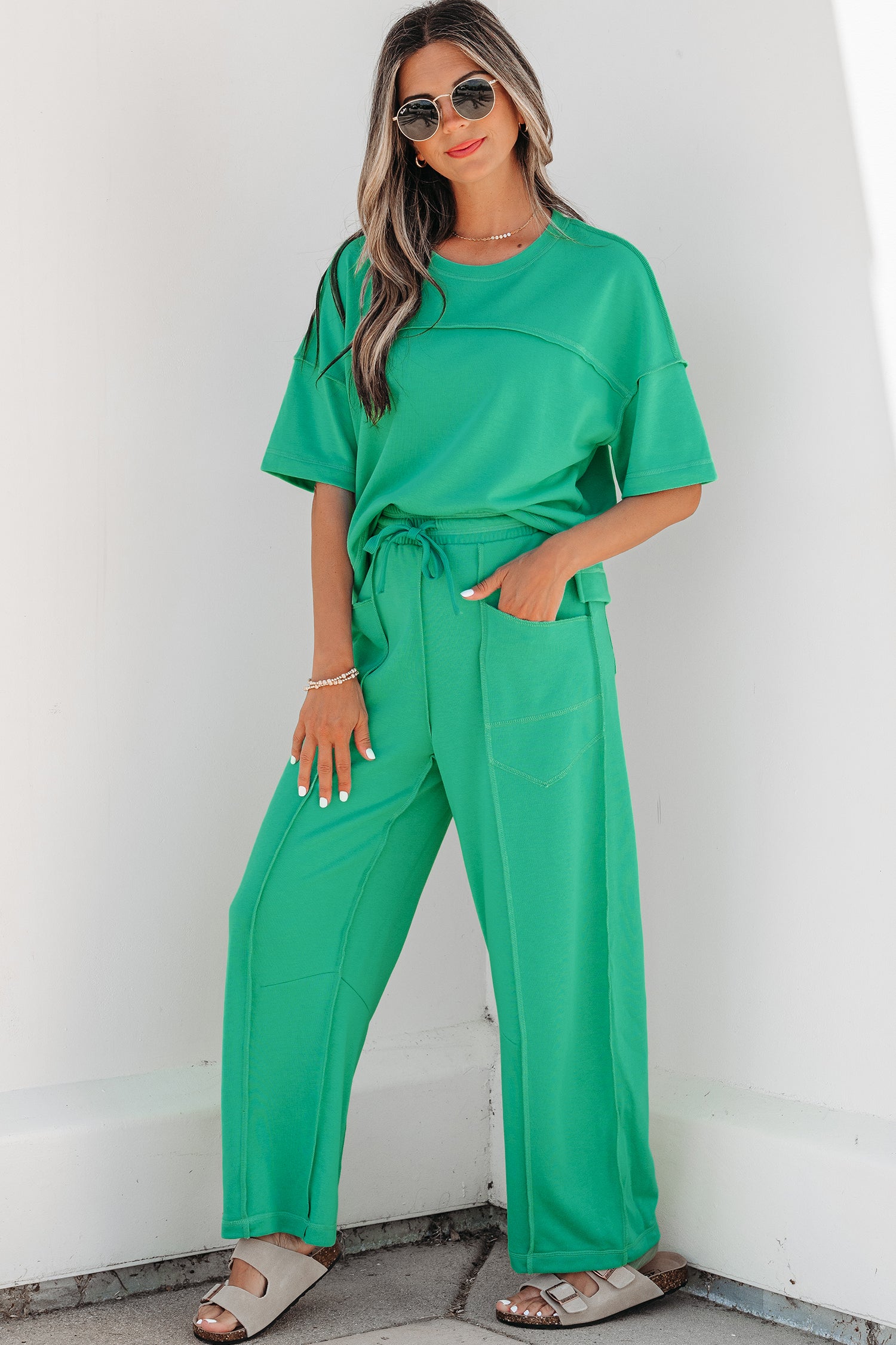 The Morning Meadow Boxy Tee and Barrel Lounge Set for Women