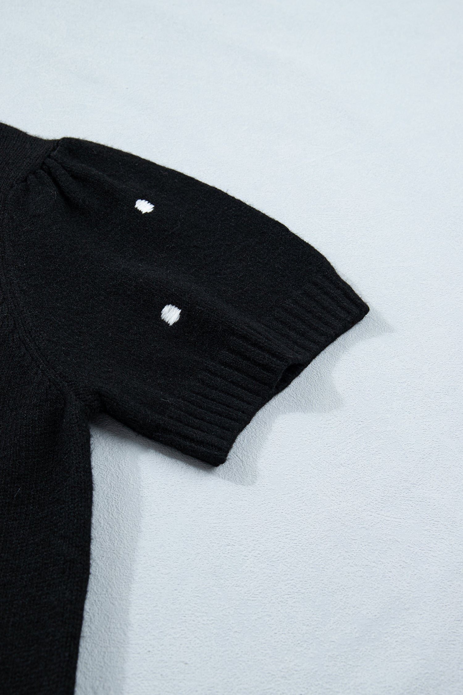 Polka Dot Bubble Short Sleeve Sweater ~ B & W