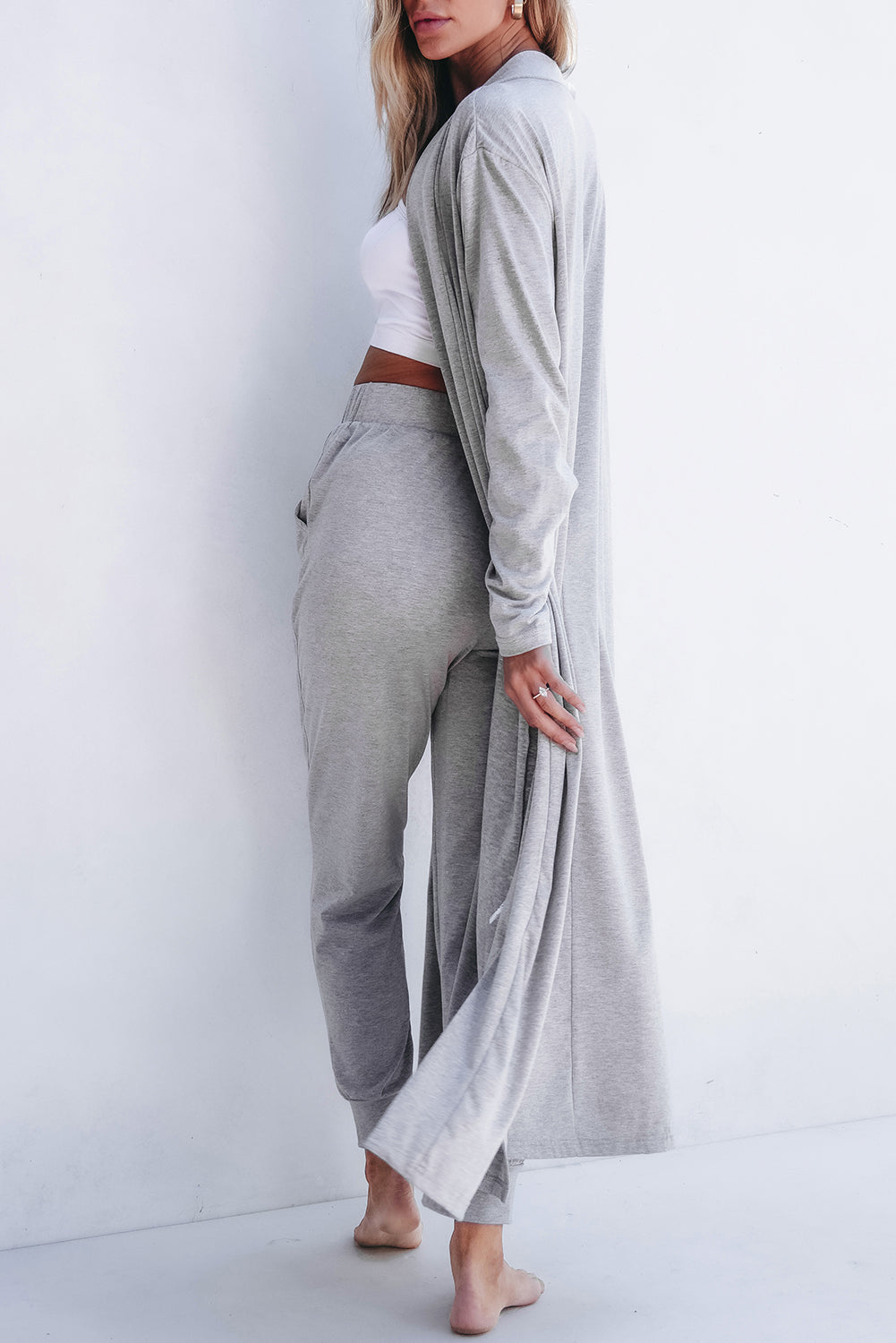 The Sunday Morning Lounge Set - Long Cardigan and Skinny Pants Lounge Set for Women