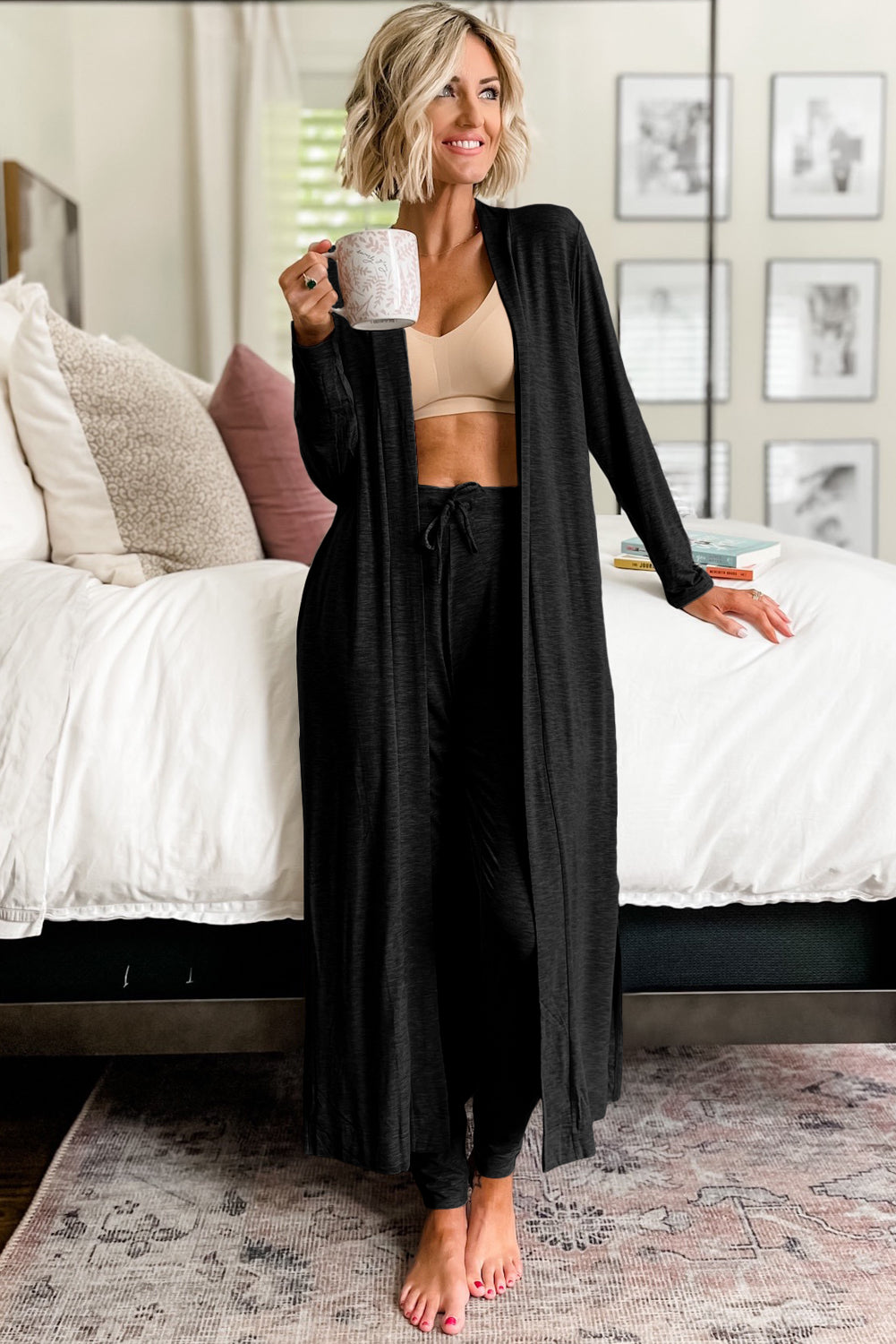 The Sunday Morning Lounge Set - Long Cardigan and Skinny Pants Lounge Set for Women