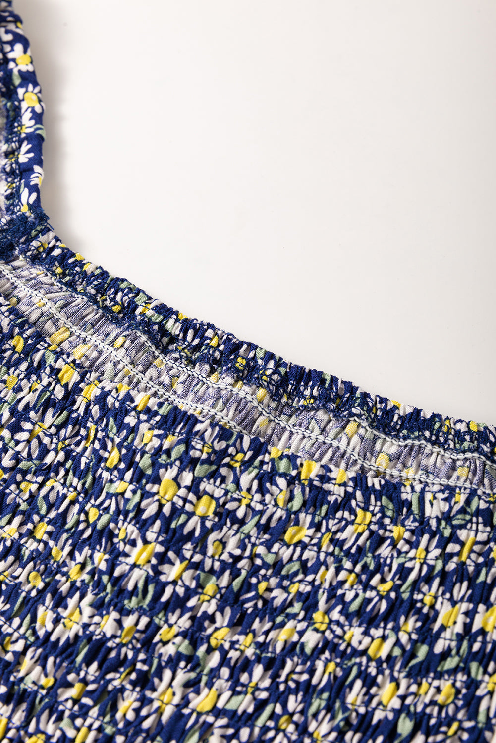 The Sky Bloom Smocked Square Neck Loose Fit Blouse