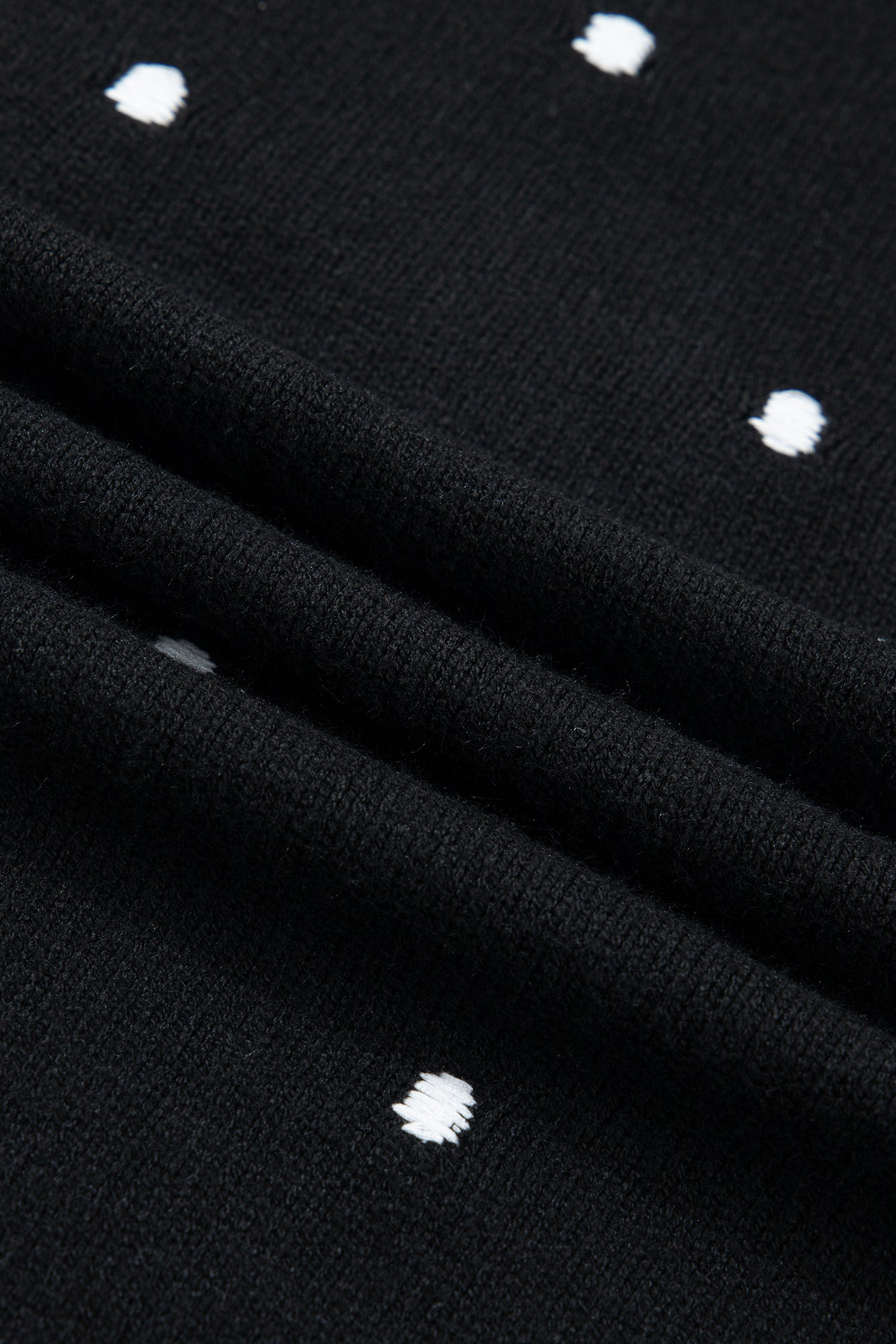 Polka Dot Bubble Short Sleeve Sweater ~ B & W