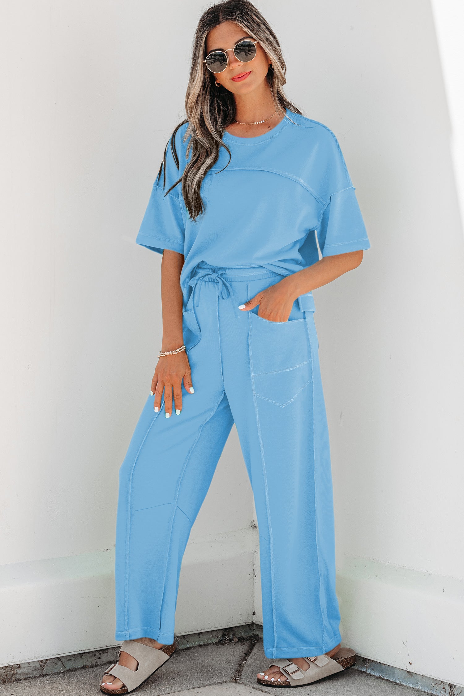 The Morning Meadow Boxy Tee and Barrel Lounge Set for Women