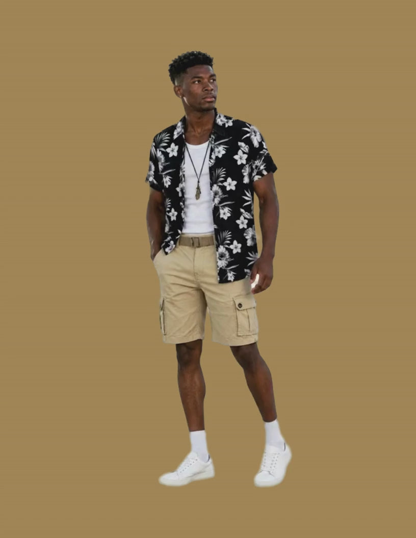Men’s Botanical Print Shirt — Seaside Button-Down