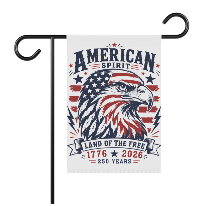 America 250 Eagle Garden Flag - Patriotic 250 Years Outdoor House Banner